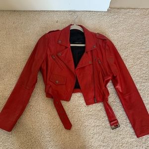 Veda Red Leather Jacket